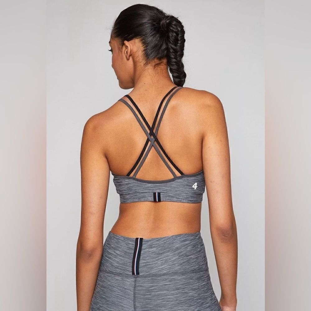 NWT FourLaps Women’s Vitality Sports Bra Charcoal Space Dye Gray - Size Small